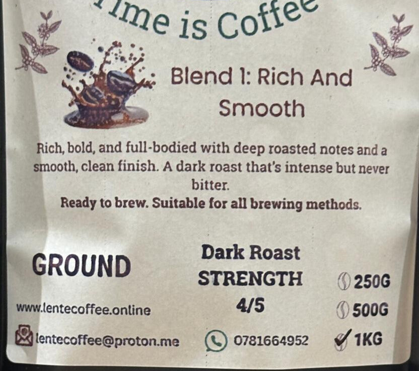 Blend 1 - Rich And Smooth Dark Roast (Ground) 1Kg