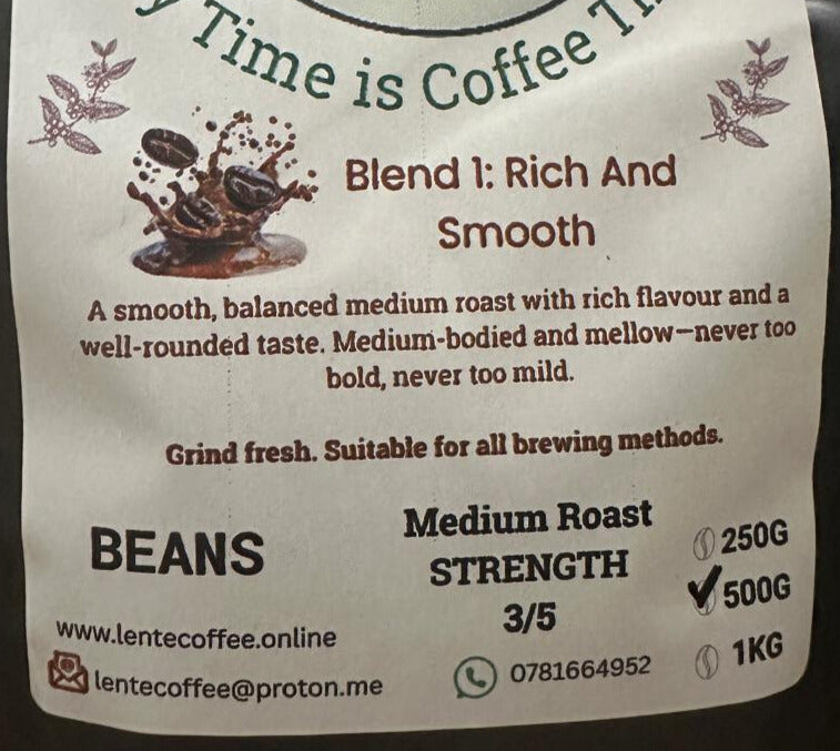 Blend 1 - Rich And Smooth Medium Roast (Beans) 500g
