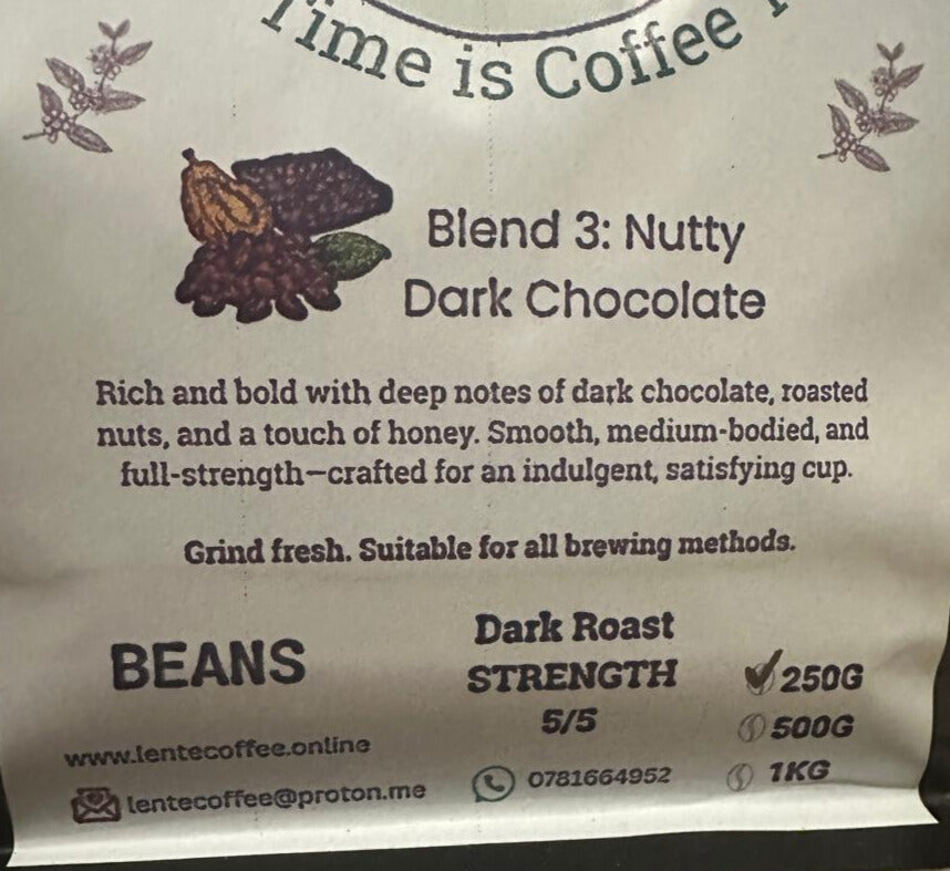 Blend 3 - Nutty Dark Chocolate Dark Roast (Beans) 250g