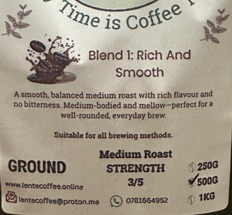 Blend 1 - Rich And Smooth  Medium Roast (Ground) 500g