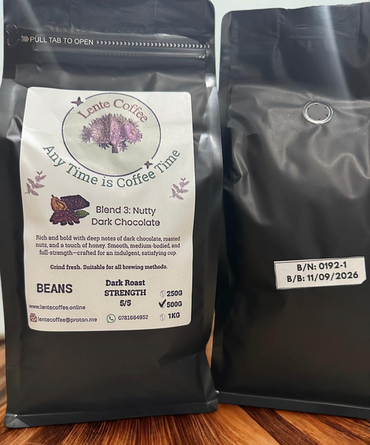 Blend 3 - Nutty Dark Chocolate  Dark Roast (Beans) 500g